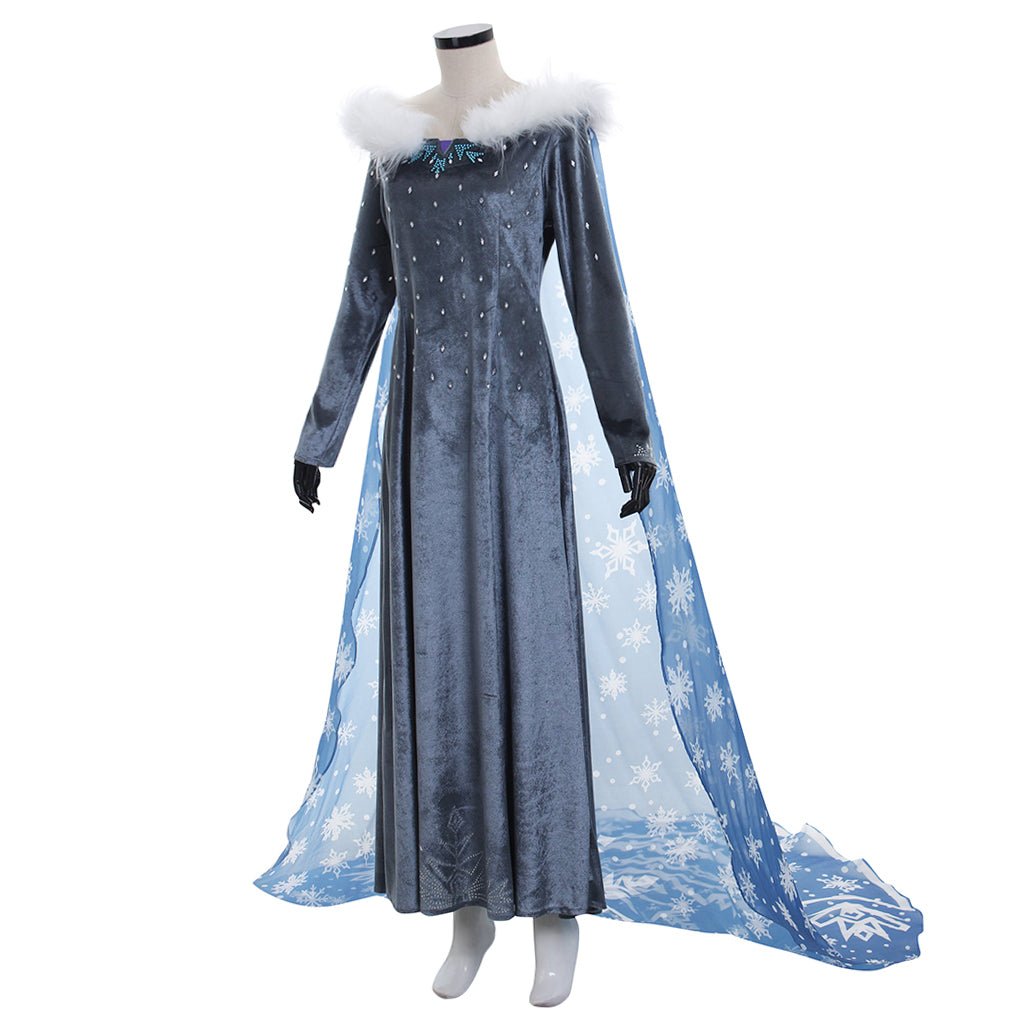 Vestido de Terciopelo de Elsa de Frozen | Disfraz de Cosplay para Mujeres para Halloween - Fantasia Cosera