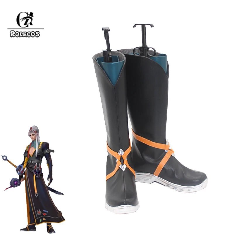Zapatos de Cosplay de Yone Heartsteel de LOL para Hombres, Botas Altas con Cremallera para Fiestas de Halloween - Fantasia Cosera