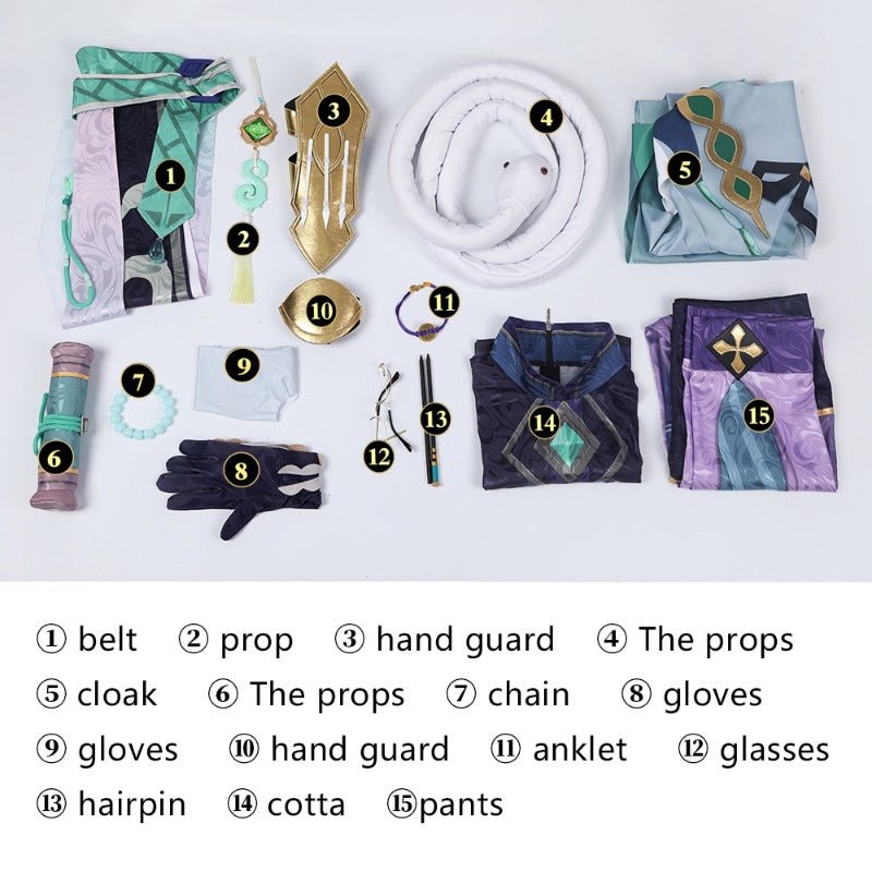 Disfraz de Baizhu de Genshin Impact Tamaño Estándar Traje de Halloween - Fantasia Cosera