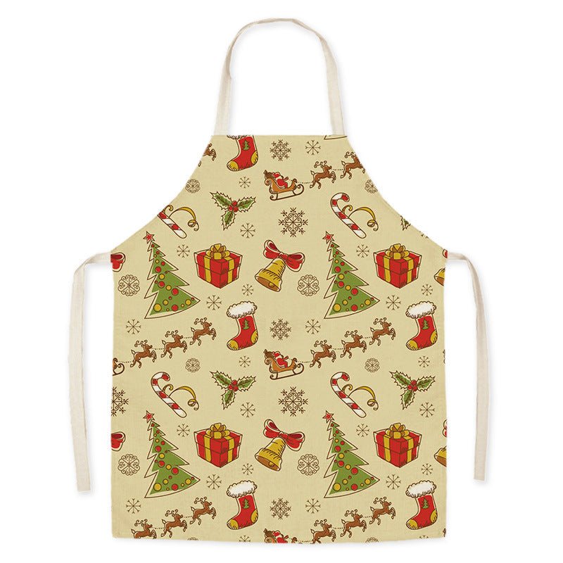 Delantal de Lino Anti-manchas para Cocina de Navidad y Año Nuevo, Decoración del Hogar para Adultos y Niños, Regalo de Evento - Fantasia Cosera