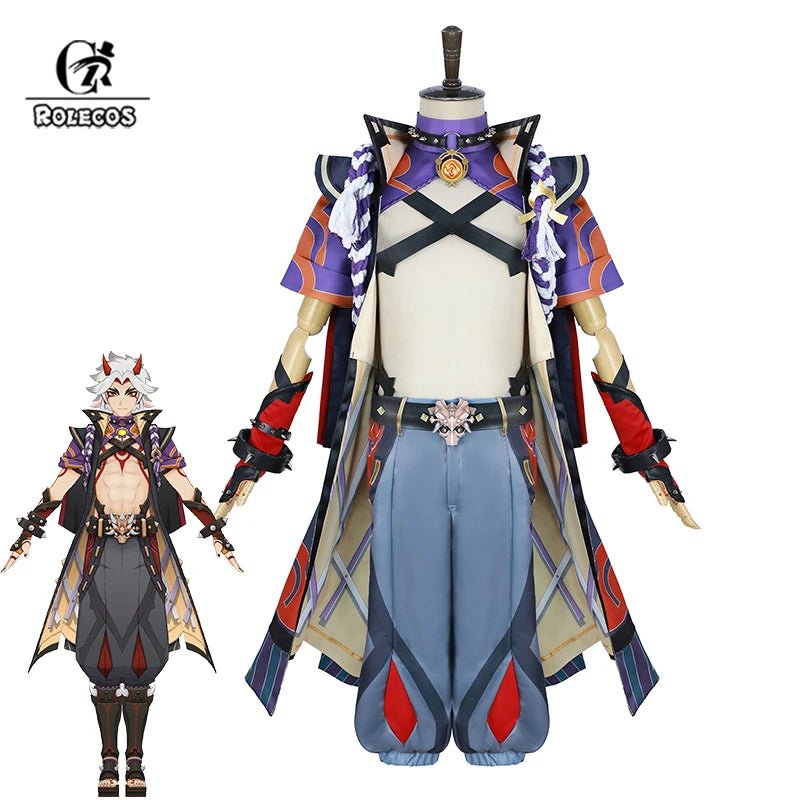 Disfraz de Cosplay de Arataki Itto de Genshin Impact para Hombre - Conjunto Completo para Halloween - Fantasia Cosera