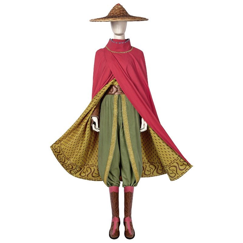 Traje de Cosplay de Raya Aventura Capa Chaleco Conjunto Completo Mujer Vestido Halloween Princesa Dragón - Fantasia Cosera