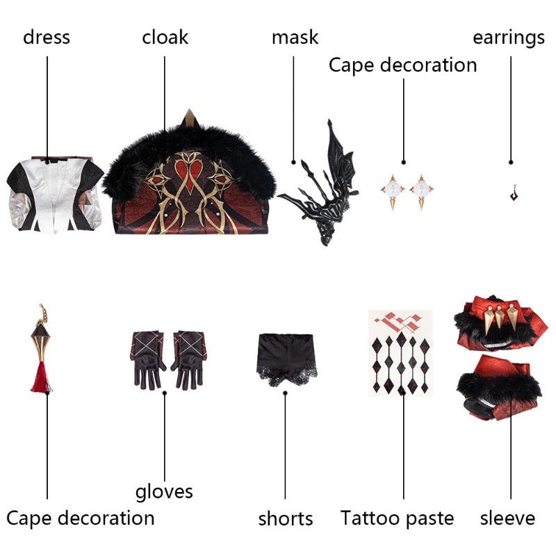 Disfraz de Cosplay de Genshin Impact: Keqing, Ganyu, Ayaka, Qiqi y Shenhe para Fiesta de Halloween - Fantasia Cosera