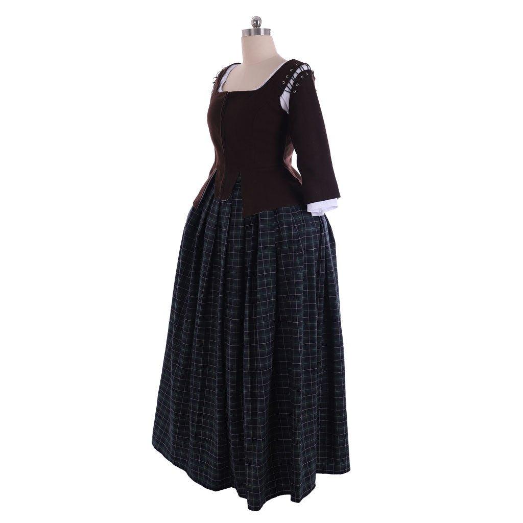 Traje de Cosplay de Claire Fraser de Outlander | Vestido Colonial de las Tierras Altas de Escocia para Mujeres Adultas - Fantasia Cosera