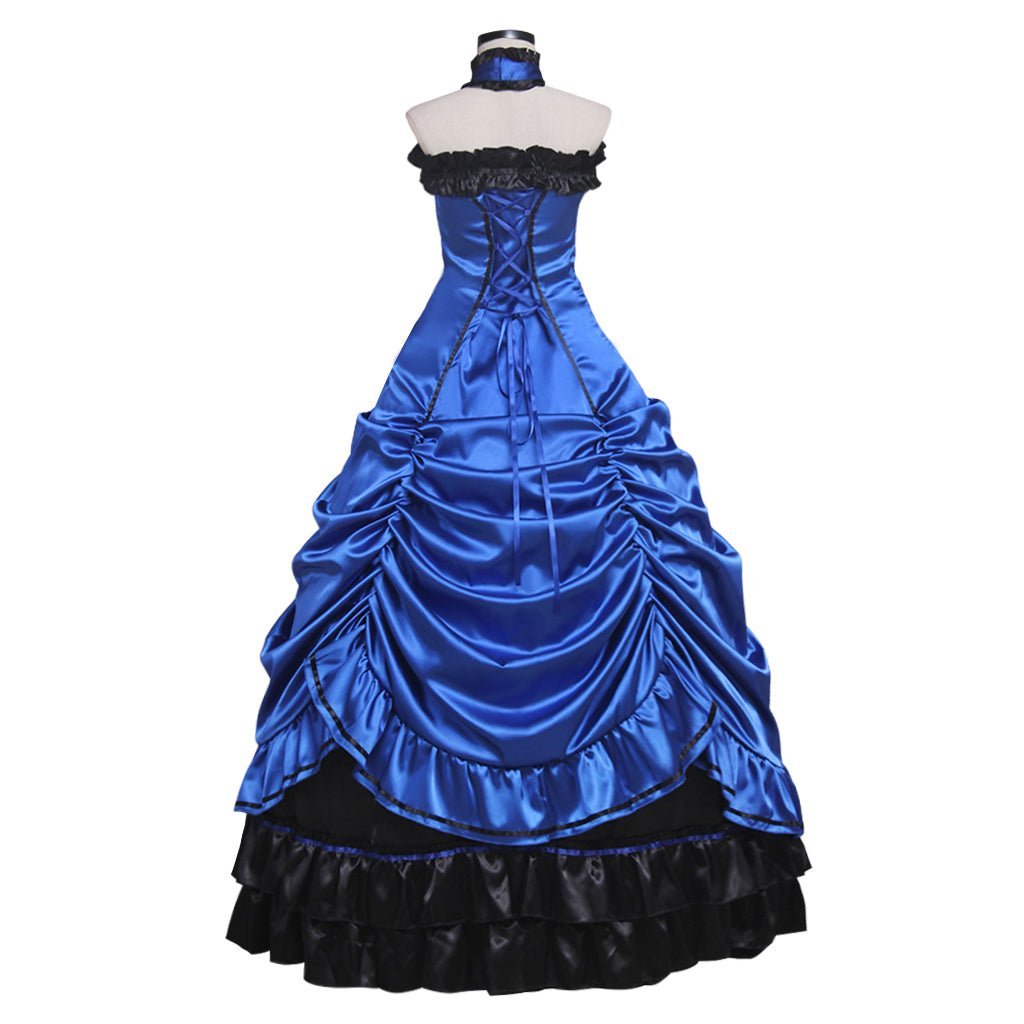 Vestido Gótico Steampunk Lolita Princesa Baile Medieval Rococo Vampiro Traje Mujer Disfraz Carnaval Mascarada - Fantasia Cosera
