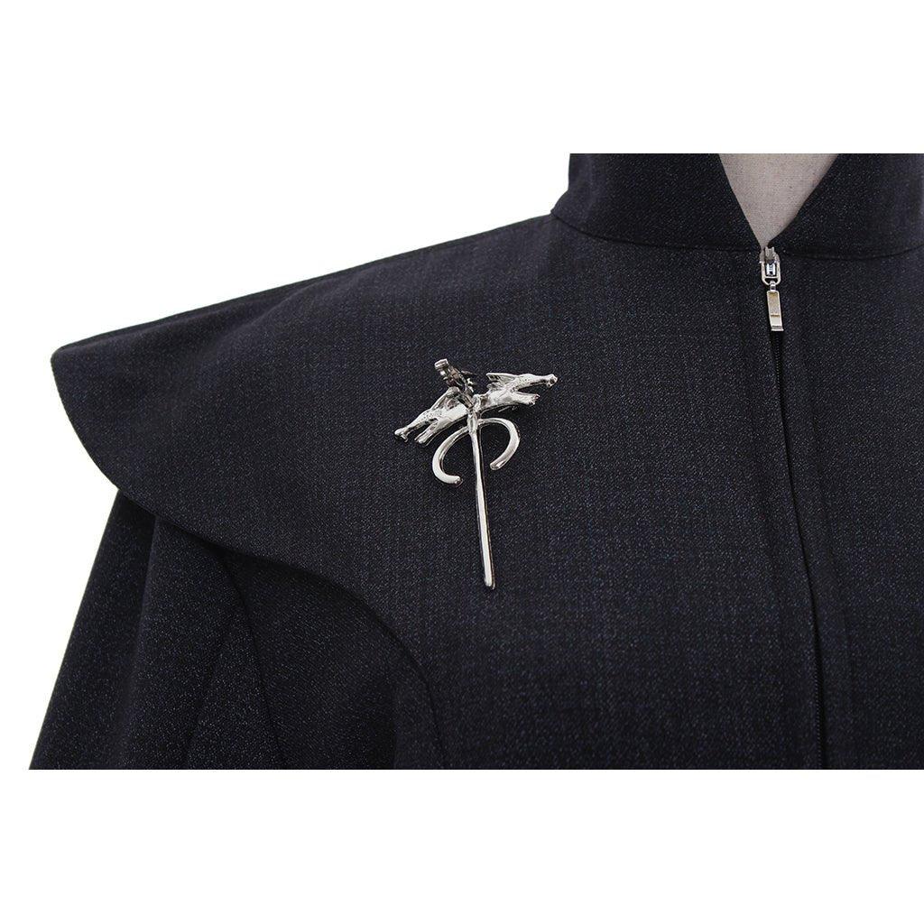 Traje de Cosplay de Daenerys Targaryen Navideño | Vestido Negro y Capa de la Edad Media - Fantasia Cosera