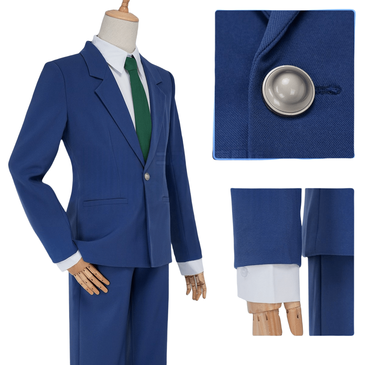Traje de Cosplay de Kudo Shinichi - Outfit de Detective Conan Anime - Fantasia Cosera
