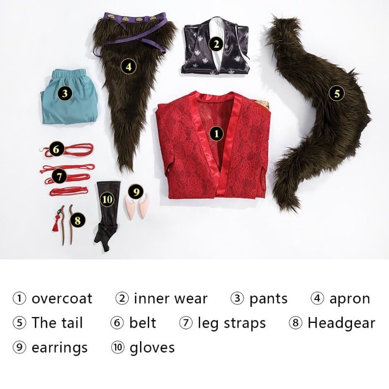 Traje de Cosplay Pingping de Black Myth: Wukong Completo con Orejas y Tai para Fiesta de Halloween - Fantasia Cosera