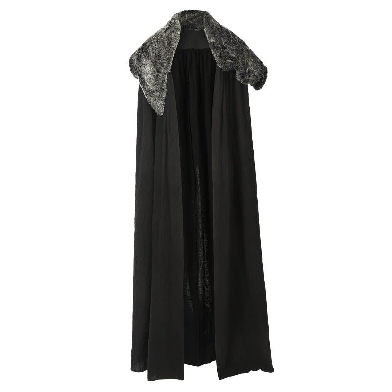 Traje de Cosplay de Sansa Stark para Mujer - Capa de Invierno con Cuello de Piel - Fantasia Cosera