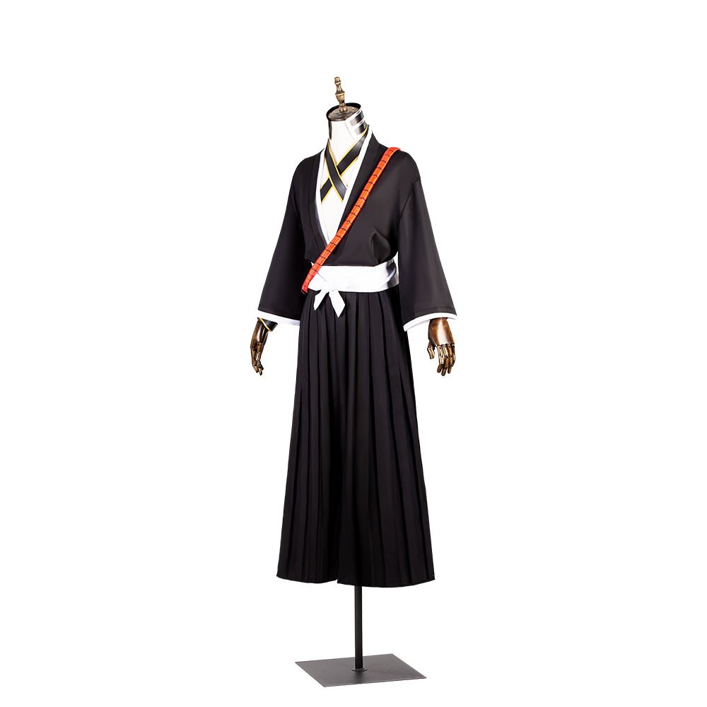 Traje de Cosplay de Ichigo Kurosaki de Bleach con Peluca, Camiseta Negra, Pantalones y Outfit para Halloween - Fantasia Cosera