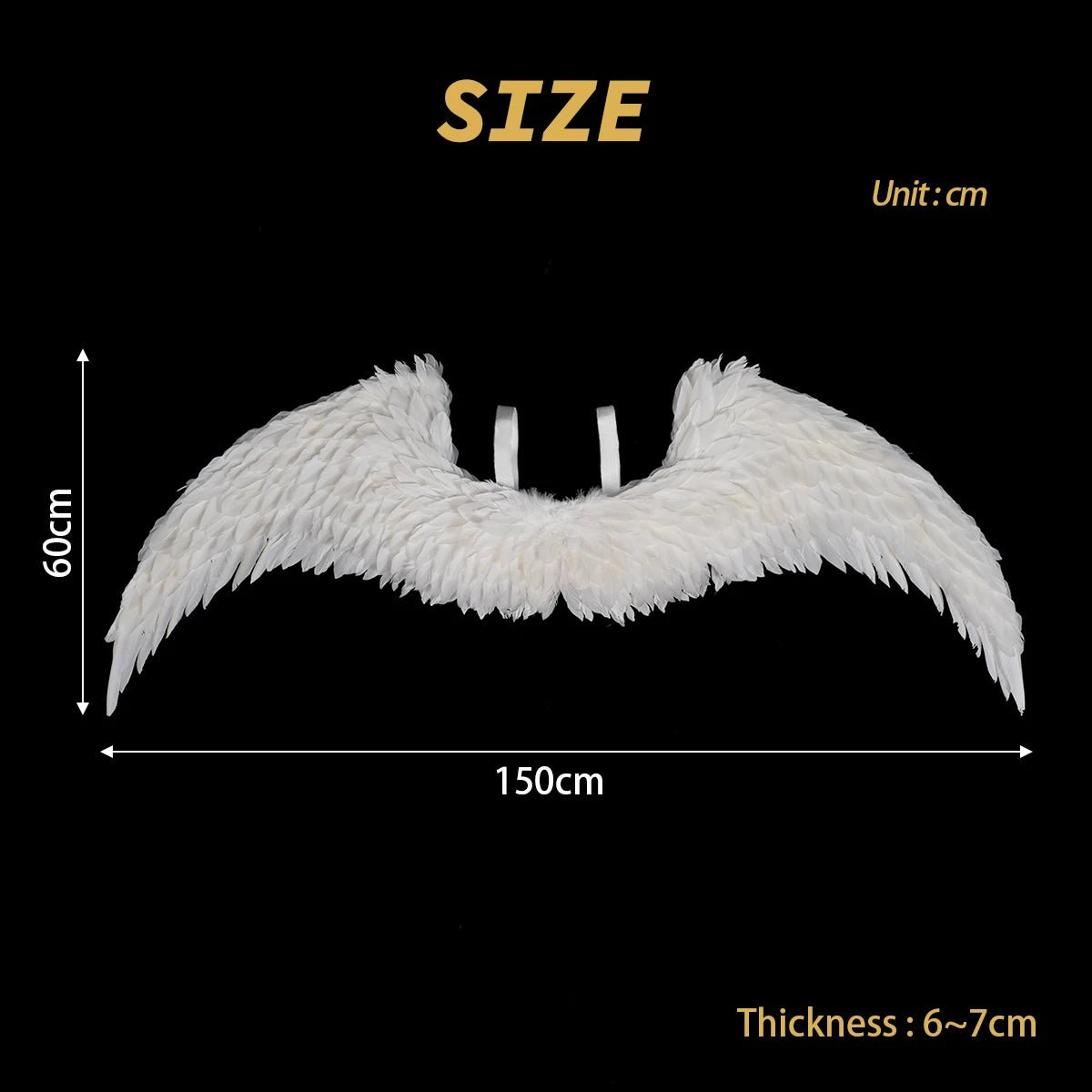 Alas de Ángel Blancas Cosplay Anime Blue Lock Nagi Bachira Reo 1PC Plumas de Ganso 150*60CM Puella Magi Madoka Magica - Fantasia Cosera