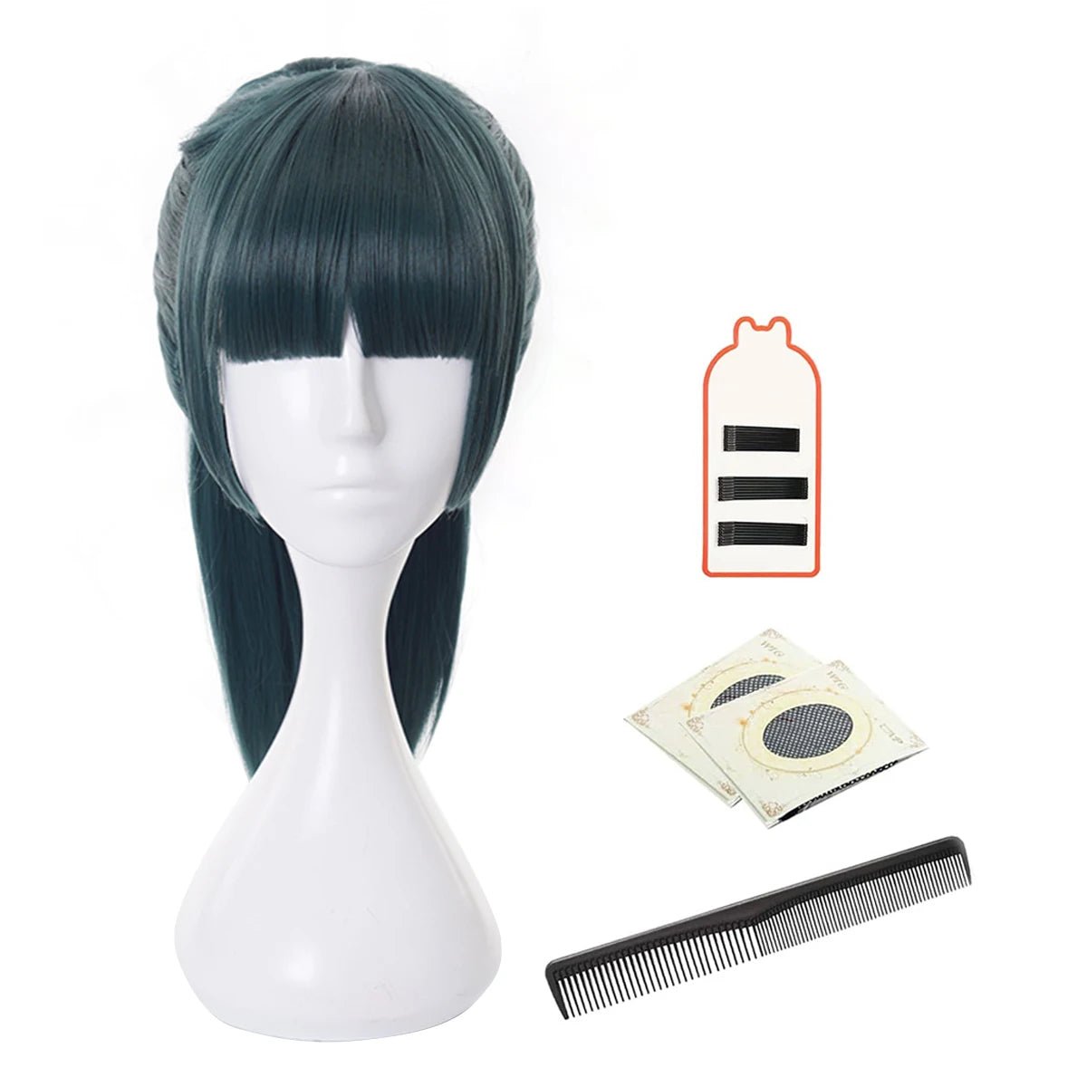 Peluca de Cosplay de Maki Zenin de Jujutsu Kaisen, Fibra Sintética Ajustable para Halloween y Fiestas - Fantasia Cosera