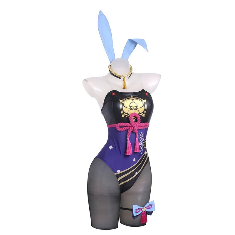 Traje de Coneja Kamisato Ayaka Nuevo Original Genshin Impact Jumpsuit Completo - Fantasia Cosera