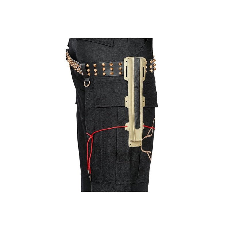 Traje de Cosplay Jackie 2077 en Piel Artificial Negro para Halloween y Fiestas - Fantasia Cosera