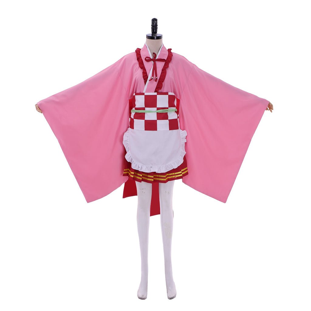 Traje de Cosplay de Kanroji Mitsuri de Demon Slayer - Kimono Japonés Vestido Lolita - Fantasia Cosera