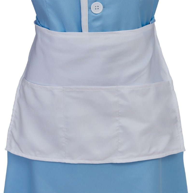 Vestido de Camarera Azul con Delantal para Mujer – Inspirado en Waitress el Musical - Fantasia Cosera
