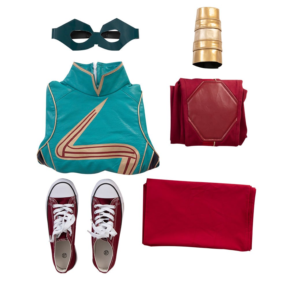 Traje de Cosplay de Kamala Khan con Capa de Halloween – Inspirado en Ms. Marvel - Fantasia Cosera