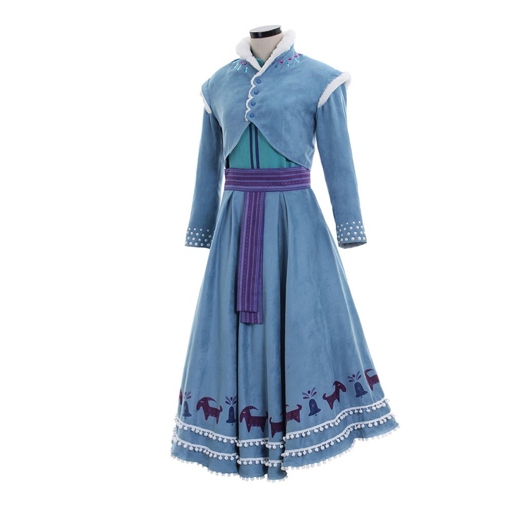 Traje de Cosplay de Anna Princesa | Conjunto de Camisa, Falda y Abrigo para Mujer Adulta en Halloween y Eventos Disney - Fantasia Cosera