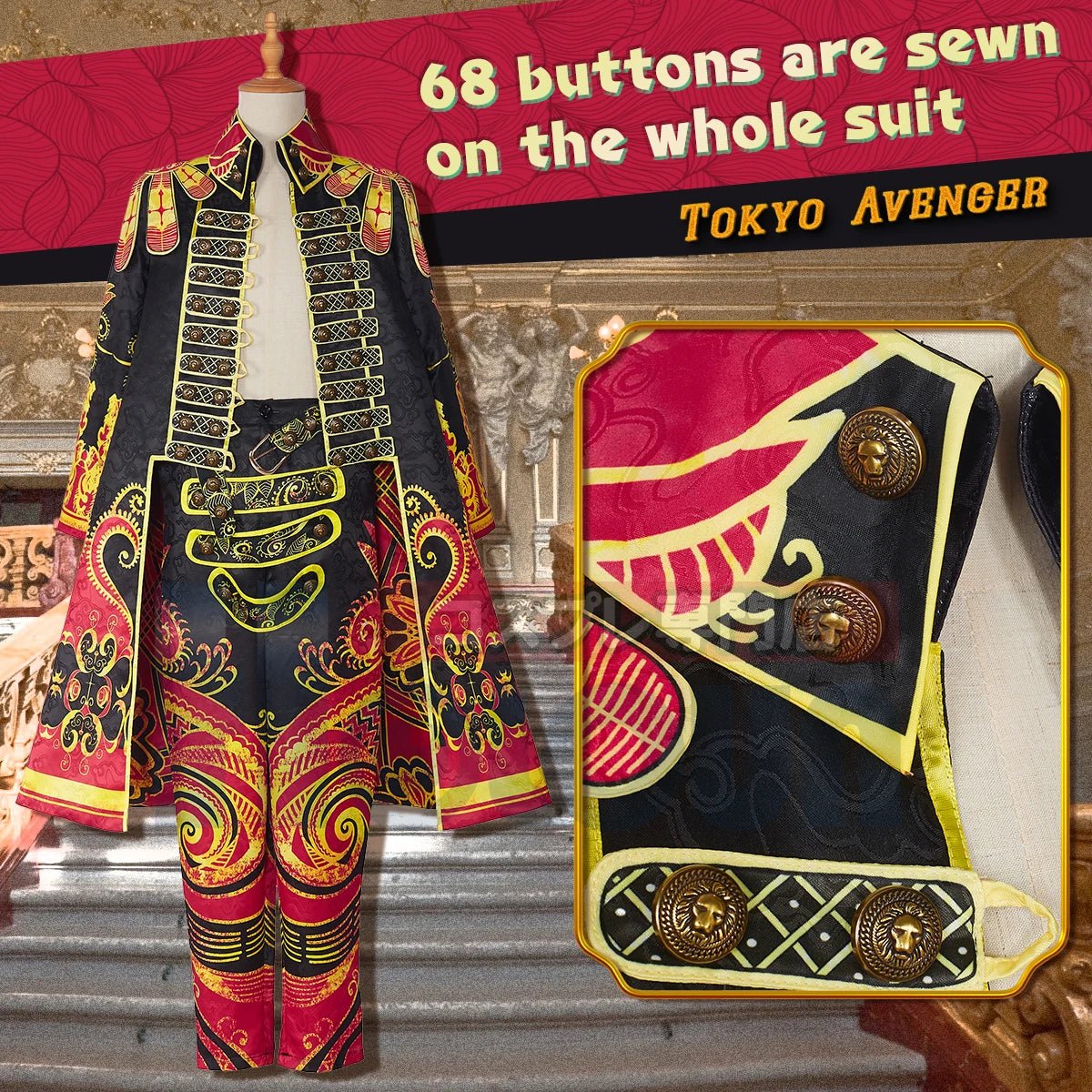 Traje de Cosplay Tokyo Anime Manjiro Sano Mikey Volumen 24 Manga Portada Personaje Abrigo Halloween Navidad 2XL - Fantasia Cosera