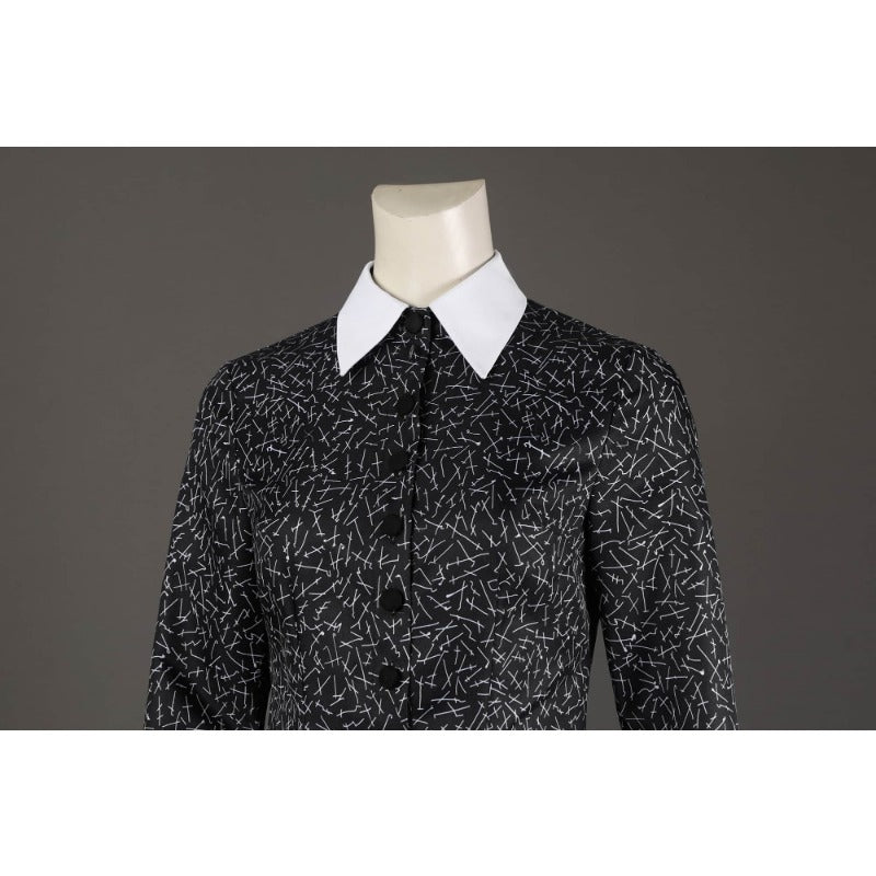 Disfraz de Wednesday Addams - Traje Gótico de Halloween de La Familia Addams - Fantasia Cosera