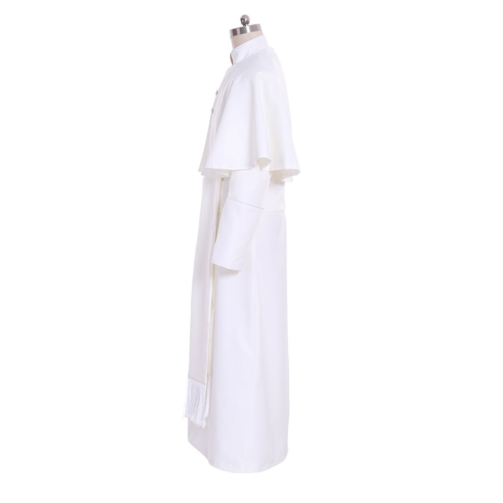 Túnica Blanca de Sacerdote Romano - Vestimenta de Clérigo - Traje Medieval y Gótico - Fantasia Cosera