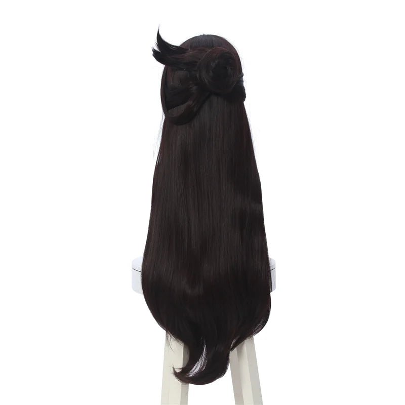 Peluca Beidou Genshin Impact 80cm Larga Marrón para Mujer, Cabello Sintético Resistente al Calor - Fantasia Cosera