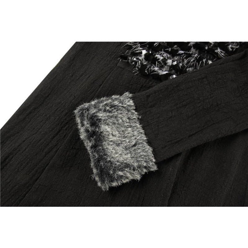 Traje de Cosplay de Sansa Stark para Mujer - Capa de Invierno con Cuello de Piel - Fantasia Cosera