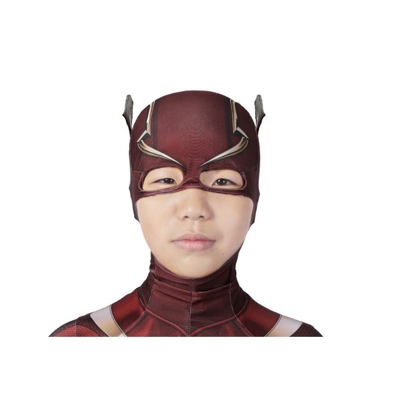 Disfraz de The Flash Barry Allen para Niños - Traje Impreso en 3D y Máscara para Halloween - Fantasia Cosera