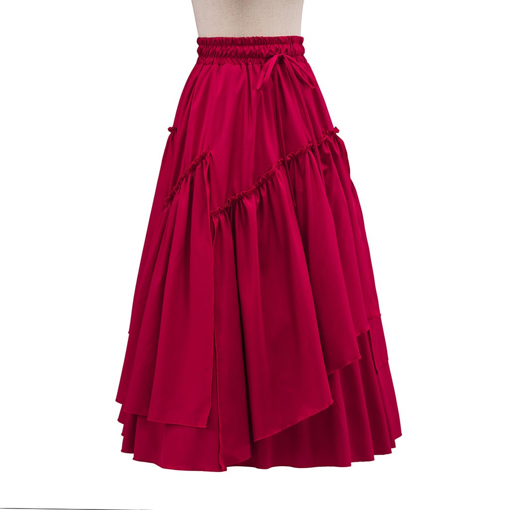 Falda de Pana Retro para Mujer – Falda Plisada de Cuadros Medieval para Cosplay - Fantasia Cosera