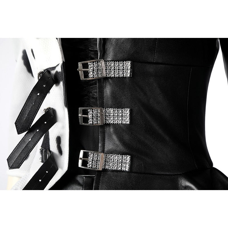 Abrigo de Cosplay Cruella De Vil - Disfraz Elegante Inspirado en la Villana para Halloween y Fiestas - Fantasia Cosera