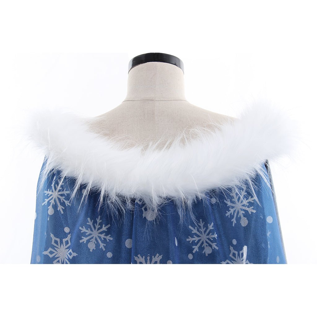 Vestido de Terciopelo de Elsa de Frozen | Disfraz de Cosplay para Mujeres para Halloween - Fantasia Cosera