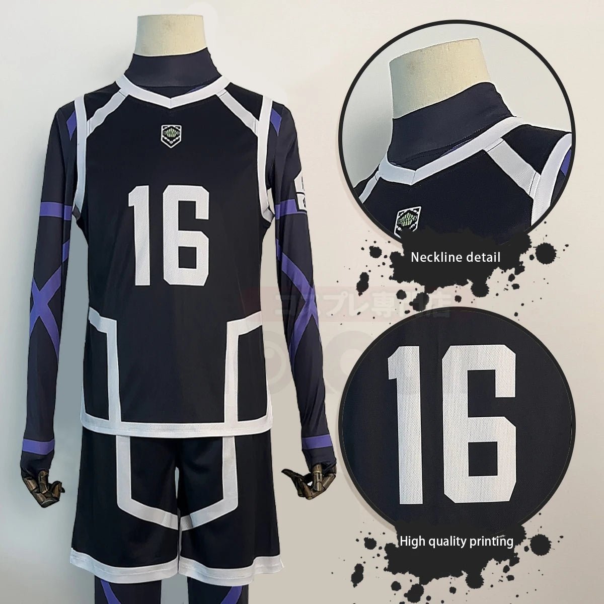 Disfraz Cosplay de Bachira de Blue Lock Temporada 2 - Peluca NO.16 y Camiseta de Entrenamiento 4PCS - Fantasia Cosera
