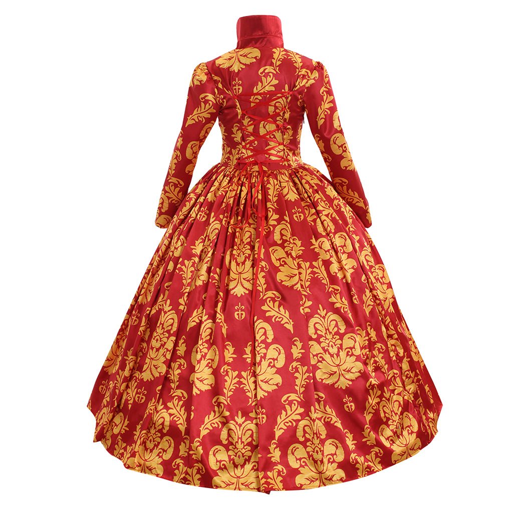 Vestido de Boda Renacentista Medieval Rojo | Vestido de Baile para Mujer Hecho a Medida - Fantasia Cosera