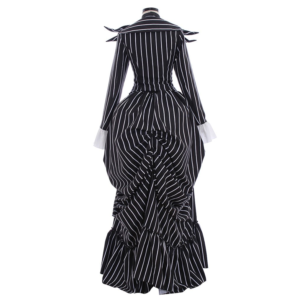 Traje de Jack Skellington Chaqueta de Rayas Negras para Fiesta de Halloween - Fantasia Cosera