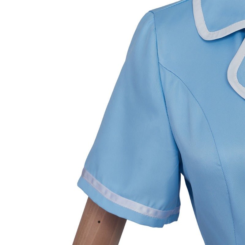 Vestido de Camarera Azul con Delantal para Mujer – Inspirado en Waitress el Musical - Fantasia Cosera