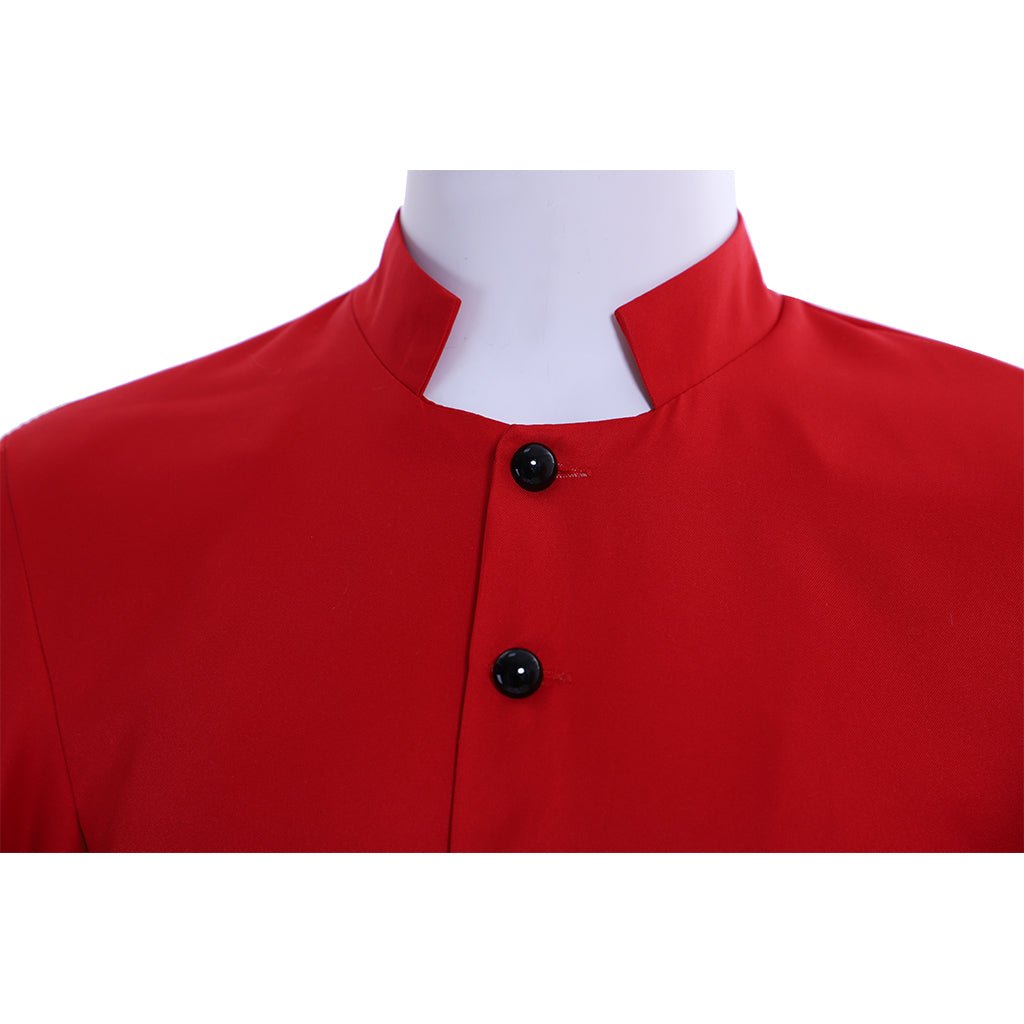 Túnica de Clérigo Roja para Hombre, Disfraz de Sacerdote con Cuello Alto, Vestimenta Litúrgica - Fantasia Cosera