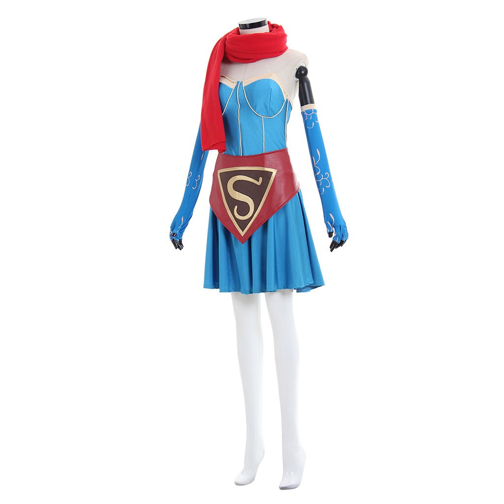 Traje de Cosplay de Supergirl Bombshell | Disfraz de Superhéroe de DC Comics para Halloween - Fantasia Cosera
