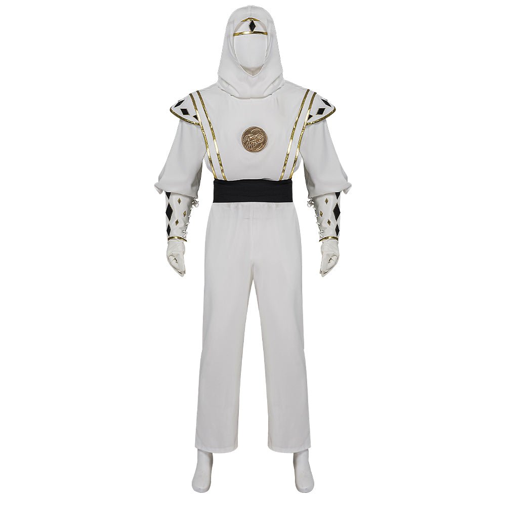 Traje de Cosplay de Power Rangers Ranger Blanco Ninja Tommy Oliver - Fantasia Cosera