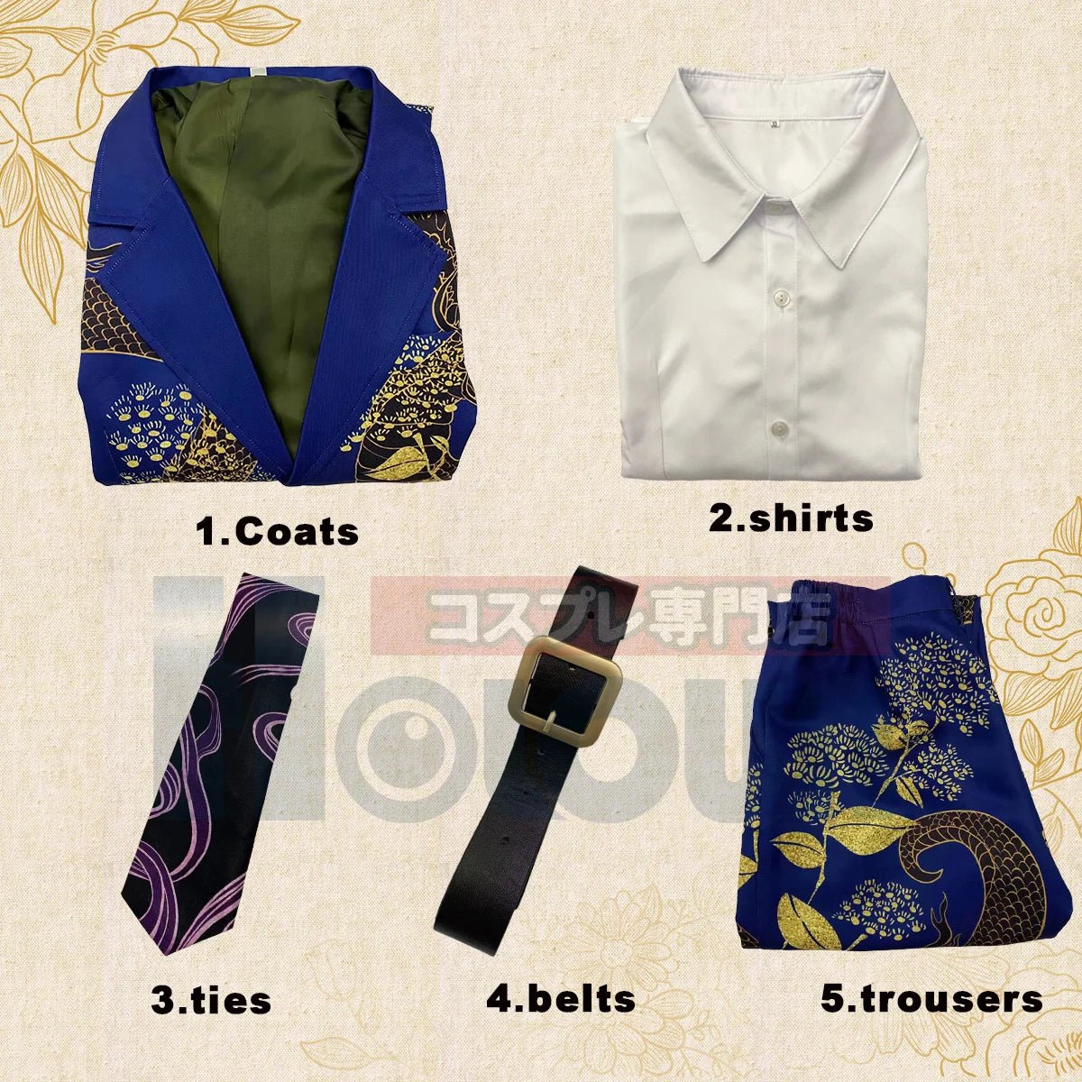 Traje de Cosplay de Draken de Tokyo Revengers - Abrigo Dragón Azul Conjunto 5Pcs para Halloween Anime - Fantasia Cosera