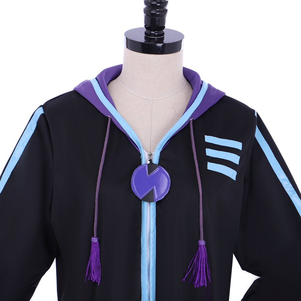 Chaqueta de Cosplay Neptune Purple Heart de Hyperdimension Neptunia - Negra - Fantasia Cosera