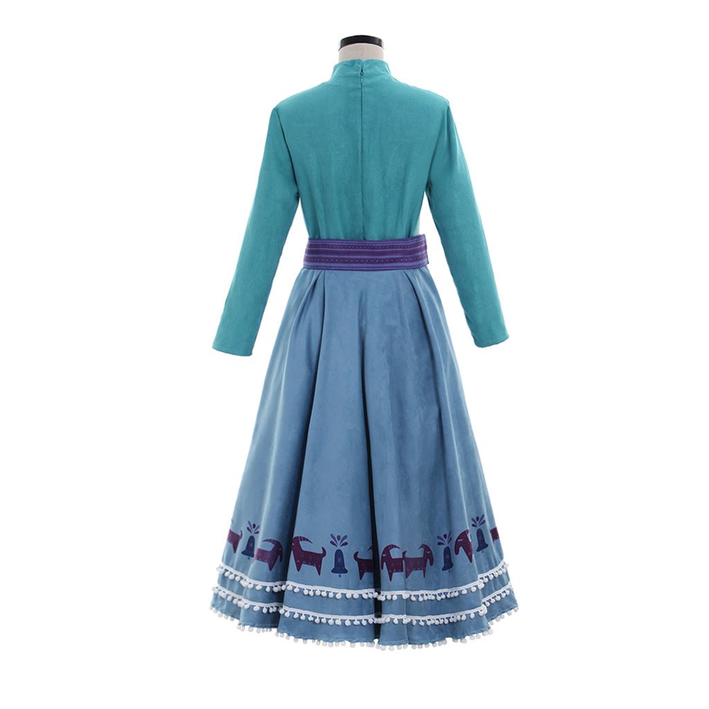 Traje de Cosplay de Anna Princesa | Conjunto de Camisa, Falda y Abrigo para Mujer Adulta en Halloween y Eventos Disney - Fantasia Cosera