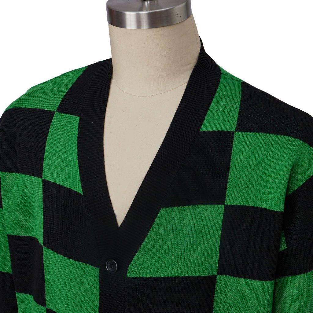 Traje de Cosplay de Kamado Tanjirou | Suéter Cardigan para Hombres | Serie de Suéter de Cosplay - Fantasia Cosera