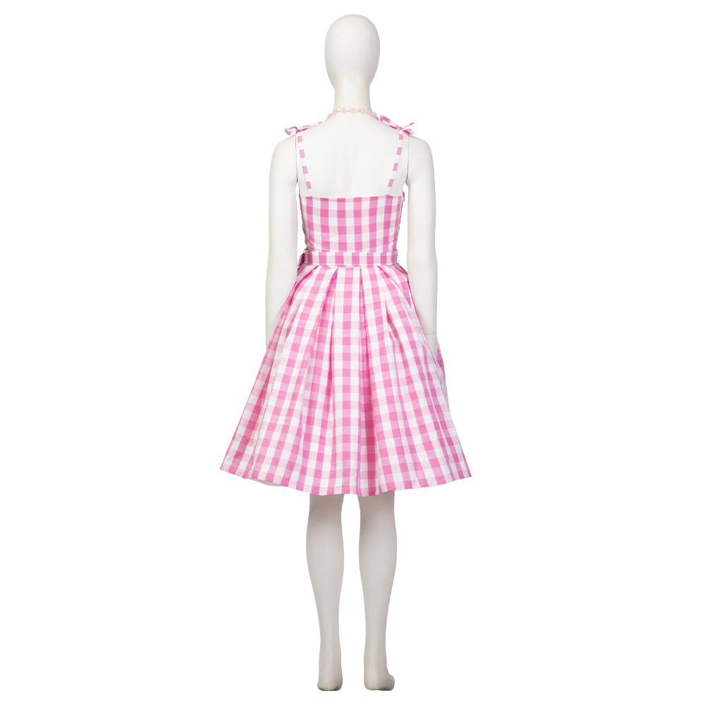 Vestido de Disfraz de Barbie Rosa a Cuadros para Mujer - Abraza el Estilo Icónico - Fantasia Cosera