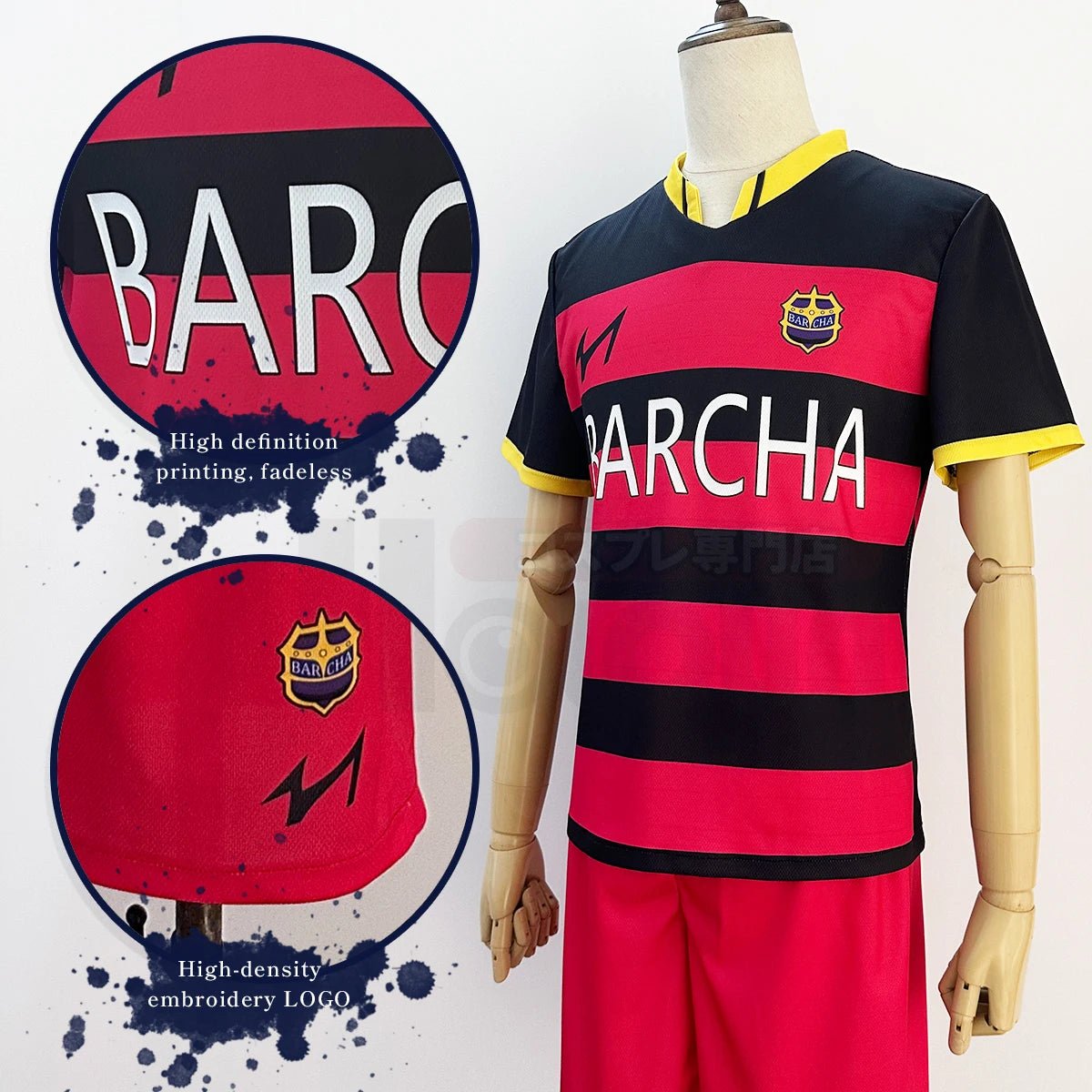 Disfraz Cosplay de Blue Lock Anime FC Barcha Bachira Otoya Lavinho con Peluca y Uniforme de Fútbol Bordado Set 3PCS - Fantasia Cosera