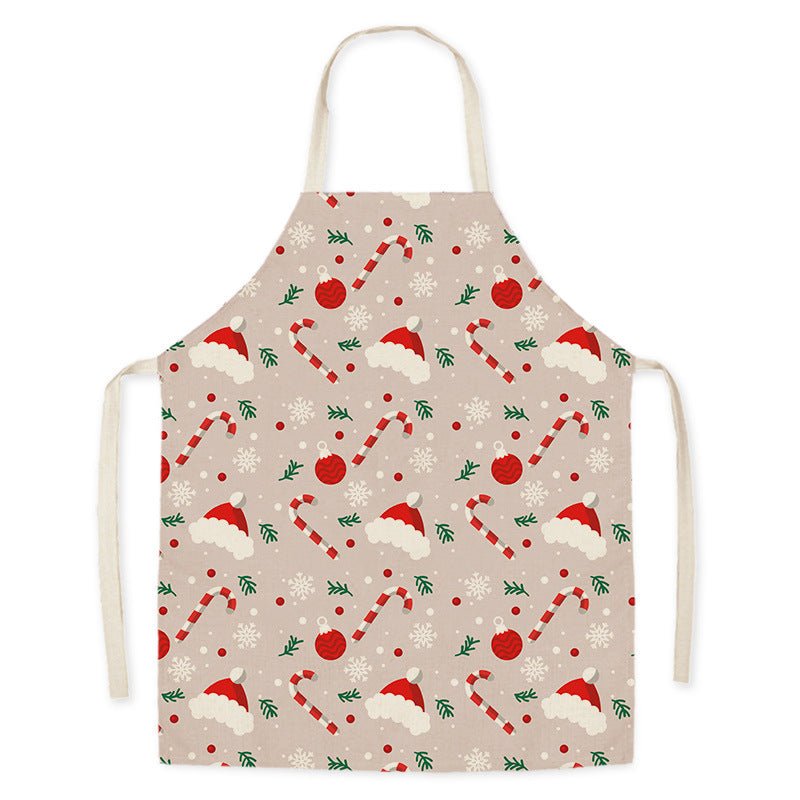 Delantal de Lino Anti-manchas para Cocina de Navidad y Año Nuevo, Decoración del Hogar para Adultos y Niños, Regalo de Evento - Fantasia Cosera