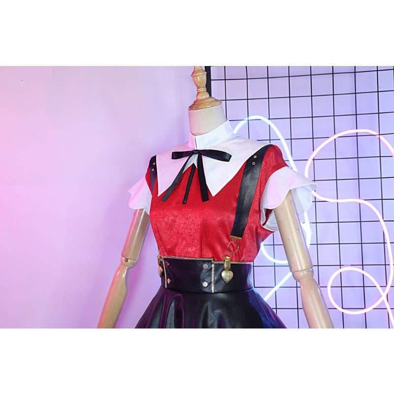 Traje de Cosplay Needy Girl Overdose - Abyss KAngel Falda de Piel Sintética Negra - Fantasia Cosera