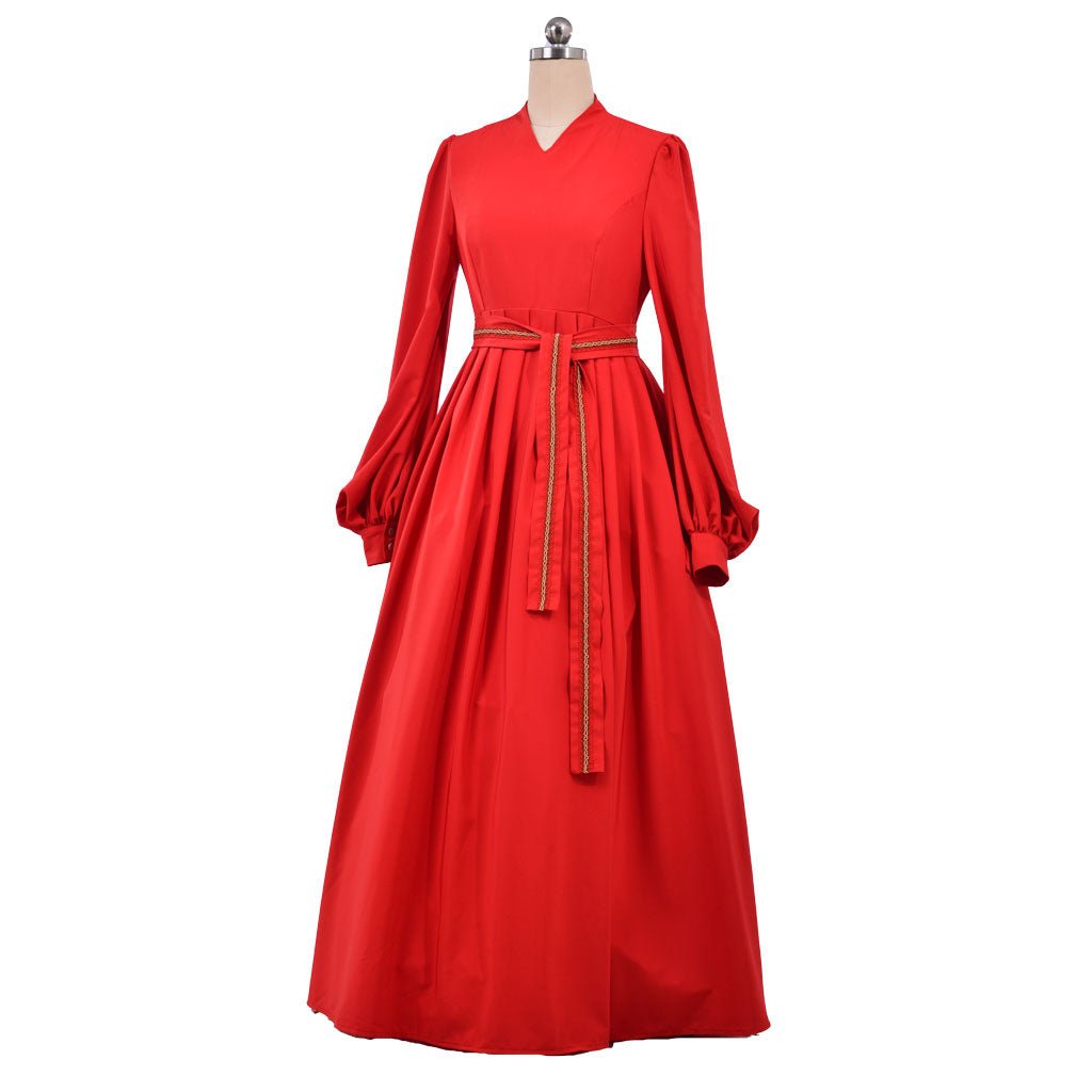 Vestido de Cosplay de Buttercup de La Princesa Prometida - Vestido Rojo de Mangas Largas con Escote en V para Bodas, Bailes y Eventos - Fantasia Cosera