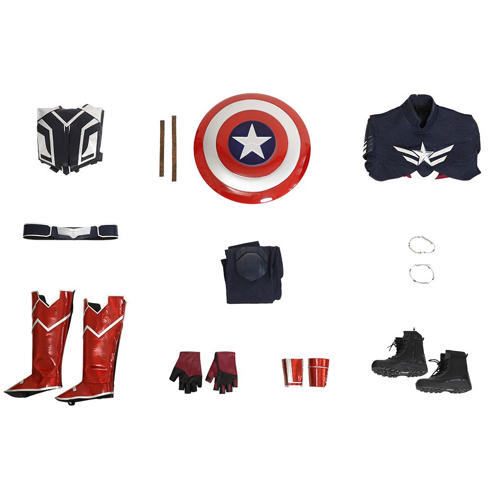 Traje de Cosplay de Captain America 4 Sam Wilson Nivel Superior - Fantasia Cosera