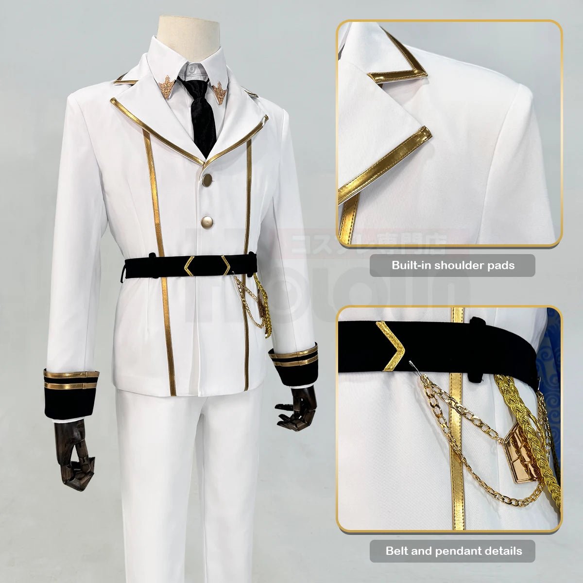 Traje de Cosplay de Isagi de Blue Lock Anime, Serie Ángeles y Demonios, Incluye Chaqueta, Pantalones, Capa Blanca y Red de Rosas para Halloween - Fantasia Cosera