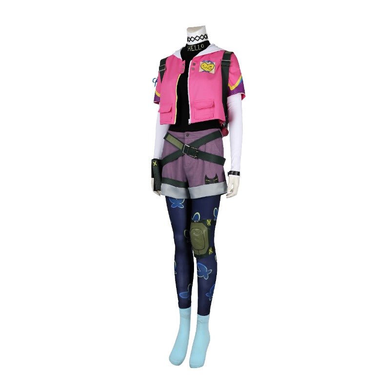 Traje de Cosplay de Valorant Clove - Abrigo Rosa, Camisa, Pantalones para Mujer - Fantasia Cosera